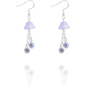 Cute Jellyfish Earrings, Czech Glass Beads Dangle Earrings, Mermaid Teardrop Earrings Jewelry Gifts For Women Teen Girls