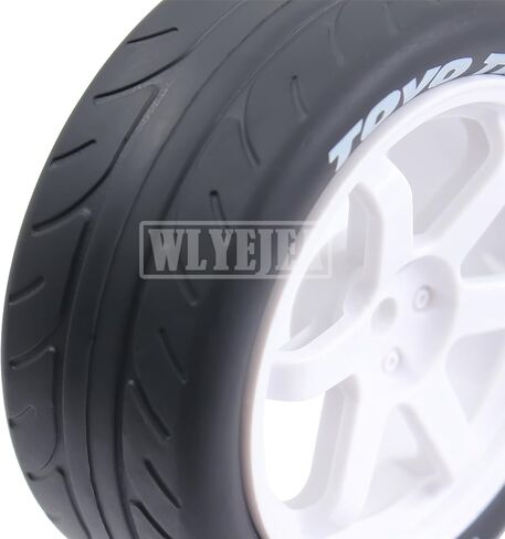 1/10 RC On-Road Tires 4PCS 5 Spoke 12mm Hex RC Wheels and Tires Compatible for 1/10 On-Road Touring Car Traxxas Tamiya tt01 tt02 HSP HPI Kyosho in Saudi Arabia
