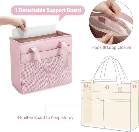 Desk File Organizer Tote Bag for Legal Size File Folder, Hanging File Storage Box with Pockets and Handle, Black (Patent Design), Large in Saudi Arabia