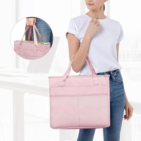 Desk File Organizer Tote Bag for Legal Size File Folder, Hanging File Storage Box with Pockets and Handle, Black (Patent Design), Large in Saudi Arabia
