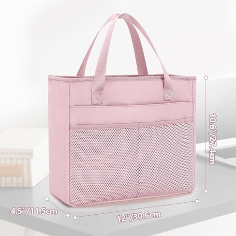 Desk File Organizer Tote Bag for Legal Size File Folder, Hanging File Storage Box with Pockets and Handle, Black (Patent Design), Large in Saudi Arabia