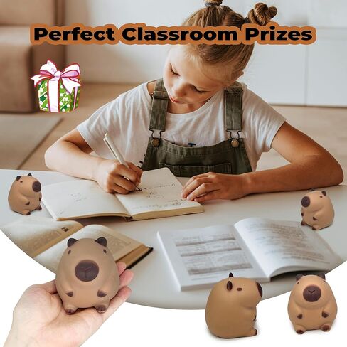 Squishy Capybara Stress Balls Squeeze Toys, Super Fun Animal Stress Relief Ball for Kids and Teens, Dough Ball Sensory Toys, Party Favors, Classroom Prizes | Sitting Capybara Squish Balls Fidget Toys in Saudi Arabia
