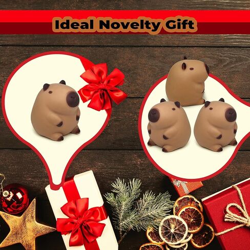 Squishy Capybara Stress Balls Squeeze Toys, Super Fun Animal Stress Relief Ball for Kids and Teens, Dough Ball Sensory Toys, Party Favors, Classroom Prizes | Sitting Capybara Squish Balls Fidget Toys in Saudi Arabia