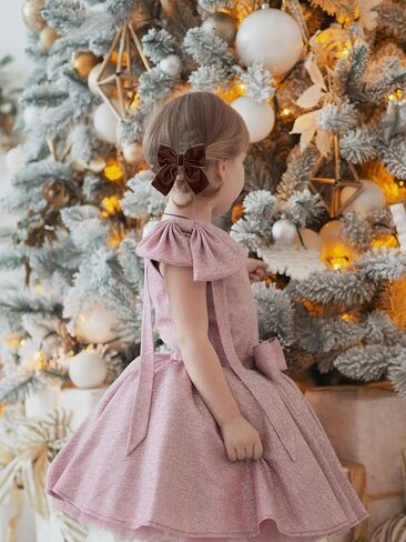 Hjiaruiky Hand-made Velvet Hair Bows Clips for Little Girls - Big Brown Bows in Saudi Arabia