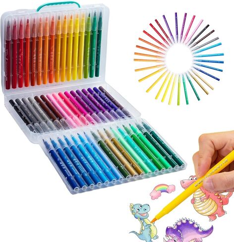 M&G Washable Markers Set for Kids, 48 Colors Art Markers for Toddlers, Soft head Drawing Markers for Kids, Safe and Non-Toxic, Ideal Gift for 3 4 5 6 7 8 Year Old Boys Girls in Saudi Arabia