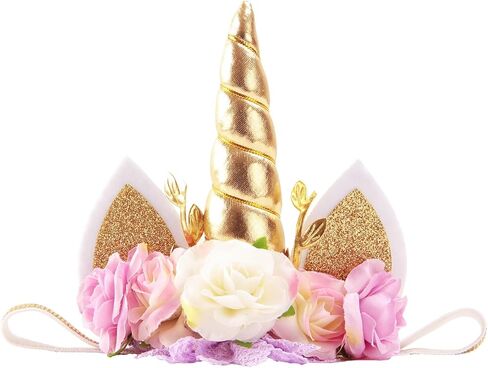 عصابة رأس مرنة على شكل قرن وحيد القرن من Nishine Roses لمستلزمات الحفلات للفتيات الصغيرات على شكل وحيد القرن in Kuwait