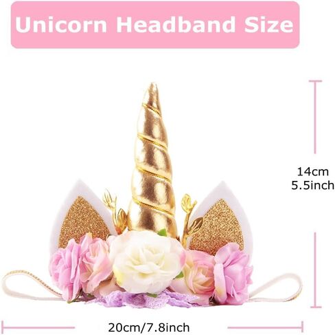 عصابة رأس مرنة على شكل قرن وحيد القرن من Nishine Roses لمستلزمات الحفلات للفتيات الصغيرات على شكل وحيد القرن in Kuwait