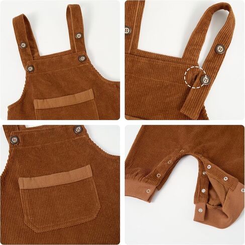 Baby Boys Corduroy Overalls Kids Bib Pants Suspender Trousers Toddler Strap Jumpsuit Bottom Outfit in Kuwait