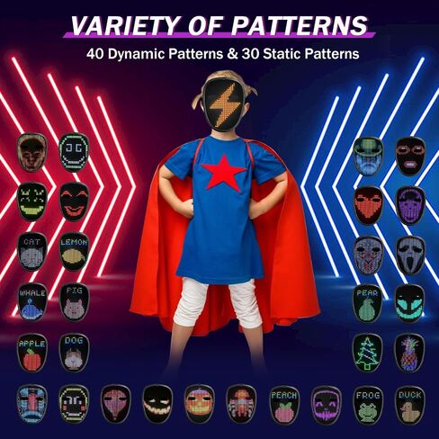 Led Mask,Led Mask For Kids,Light Up Mask With Gesture Sensing,Led Halloween Mask For Halloween Costume,Cosplay Party And Birthday Parties in Kuwait