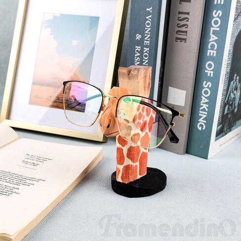 Framendino, Handmade Wood Carving Eyeglasses Holder Stand Cute Giraffe Sunglasses Display Rack Glasses Display Stand for Home Office Desk Decor in Saudi Arabia