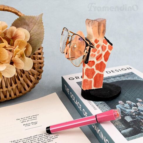 Framendino, Handmade Wood Carving Eyeglasses Holder Stand Cute Giraffe Sunglasses Display Rack Glasses Display Stand for Home Office Desk Decor in Saudi Arabia