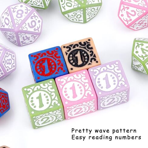 PJOY DND Dice Set Bulk 5 Sets Polyhedral D&D Dice 35pcs for Dungeons and Dragons Role Playing Games TTRPG DND Gifts Stocking Stuffers Dados in Saudi Arabia