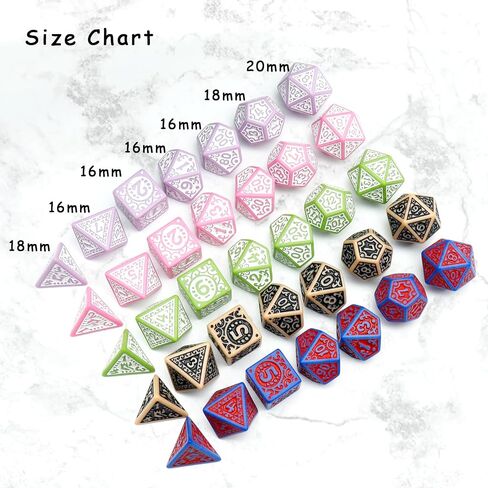 PJOY DND Dice Set Bulk 5 Sets Polyhedral D&D Dice 35pcs for Dungeons and Dragons Role Playing Games TTRPG DND Gifts Stocking Stuffers Dados in Saudi Arabia