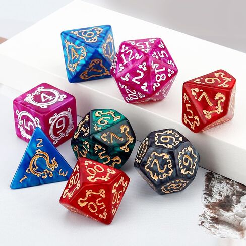 PJOY DND Dice Set Bulk 5 Sets Polyhedral D&D Dice 35pcs for Dungeons and Dragons Role Playing Games TTRPG DND Gifts Stocking Stuffers Dados in Saudi Arabia