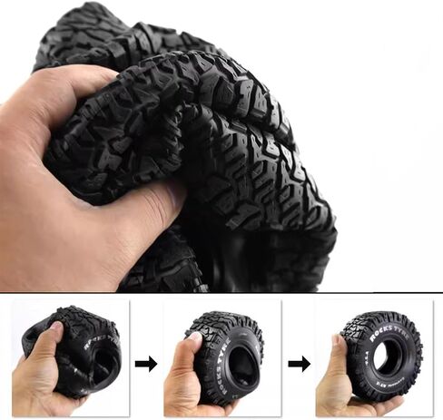 Lifehead 1.9inch Rubber Tires for 1/10 RC Crawler Car TRAXXAS TRX4 Axial SCX10 90046 90047 SCX10 III AXI03007 Tamiya CC01 D90 D110 YK4102/4.7" Outer Diameter in Saudi Arabia