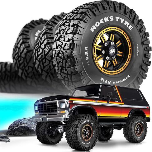 Lifehead 1.9inch Rubber Tires for 1/10 RC Crawler Car TRAXXAS TRX4 Axial SCX10 90046 90047 SCX10 III AXI03007 Tamiya CC01 D90 D110 YK4102/4.7" Outer Diameter in Saudi Arabia