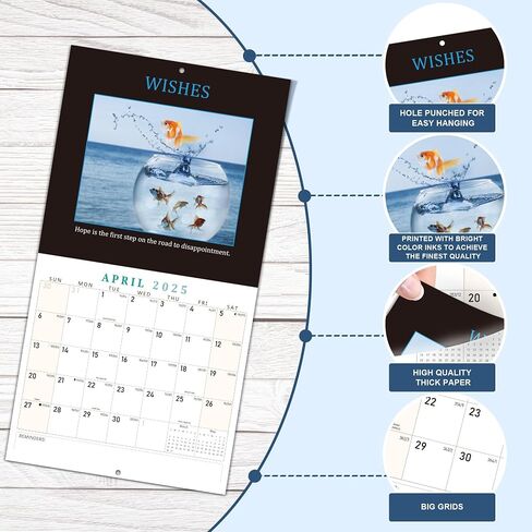 Demotivational Calendar 2025-12"x12" HD Snarky Calendar 2025, Funny Calendar 2025, Gag Gifts, Secret Santa Gifts, Sarcastic Gifts for Coworkers, Useful White Elephant Gifts for Adults in Saudi Arabia