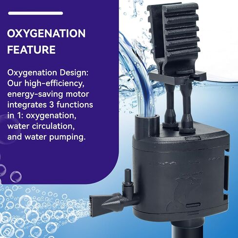 160 GPH Submersible Water Pump 10W With Oxygen Enhancement Suitable for fish tanks in Saudi Arabia