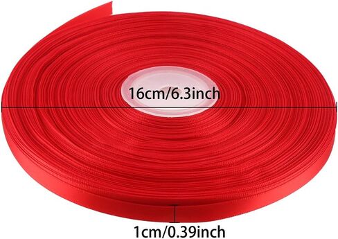 DECORA 100 ياردة 3/8 بوصة Grosgrain شريط قماش متعدد الاستخدامات شريط من الساتان الحرير الأحمر مجموعة لعيد الميلاد الديكور هدية شريط التغليف وصناعة الحرف اليدوية in Kuwait
