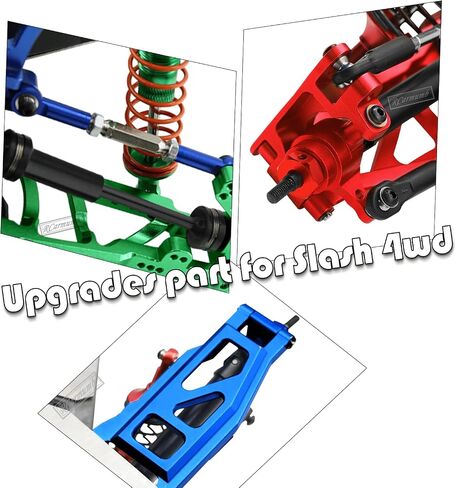 جزء ترقيات RC لـ 1/10 Slash Stampede 4x4 (VXL)، ذراع التعليق الخلفي الأمامي المصنوع من سبيكة معدنية، عمود الإدارة، كتلة العجلات، كتل التوجيه، حاملات المحور الخلفي، مجموعة برج الصدمات، محولات المحور السداسية، أزرق داكن in Saudi Arabia