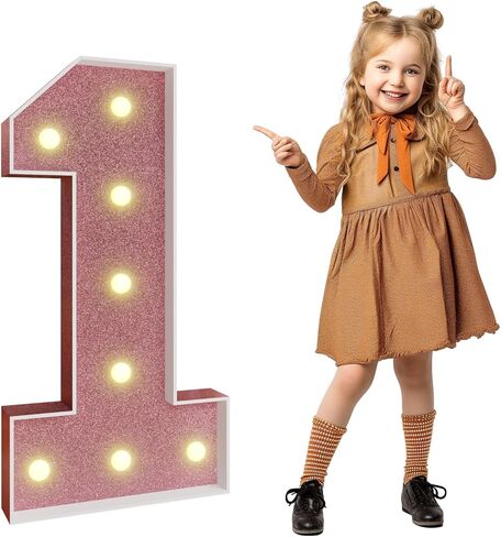 أرقام مضيئة من الذهب الوردي من imprsv 1، أرقام كتلة بطول 3 أقدام in Kuwait