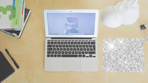 Mouse Pad Diamond Silver Glitter Sparkle Mousepad Bling Desk Accessories Gaming Bling Rubber Pads for Laptop, One Size in Saudi Arabia