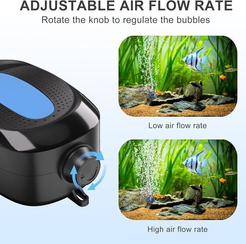 bedee 180GPH مضخة هواء قوية لحوض السمك 8 وات مضخة هواء صامتة لحوض السمك قابلة للتعديل لخزان الأسماك بسعة 20-200 جالون مضخة أكسجين لخزان مهوية أسماك كبيرة الحجم in Kuwait