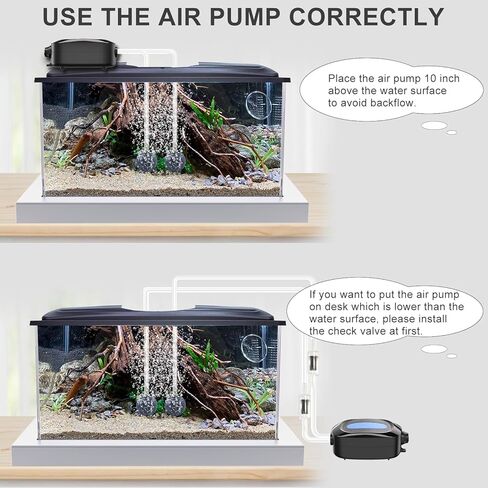 bedee 180GPH مضخة هواء قوية لحوض السمك 8 وات مضخة هواء صامتة لحوض السمك قابلة للتعديل لخزان الأسماك بسعة 20-200 جالون مضخة أكسجين لخزان مهوية أسماك كبيرة الحجم in Kuwait