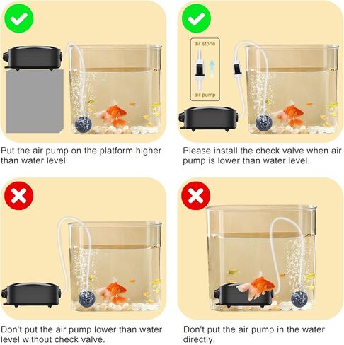 bedee 180GPH مضخة هواء قوية لحوض السمك 8 وات مضخة هواء صامتة لحوض السمك قابلة للتعديل لخزان الأسماك بسعة 20-200 جالون مضخة أكسجين لخزان مهوية أسماك كبيرة الحجم in Kuwait