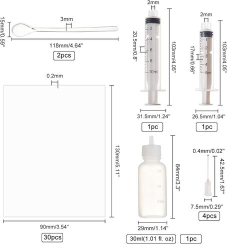OLYCRAFT 39Pcs Resin Shaker Film Set 5x3.5 Inch Shaker Mold Seal Films Kit with Glue Dispensing Syringes and Plastic Needles & Bottle & Spoon for Resin Shaker Mold Quicksand Pendant DIY Crafts in Saudi Arabia