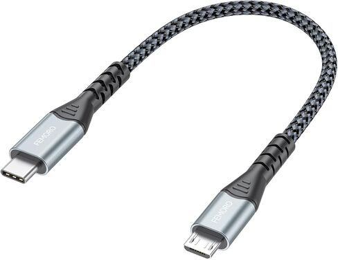 كابل FEMORO USB C إلى Micro USB بطول 3 أقدام و5 حزم، محول كابل USB-C من النوع C إلى Micro USB OTG 480 ميجابت في الثانية لنقل البيانات والشحن متوافق مع MacBook Pro وGalaxy S22 S21 S10 in Kuwait