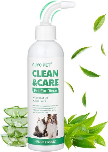 Ear Cleaner for Dogs and Cats,Dog Ear Infection Treatment for Itch Relief, Cleans The Ear Canal from Debris and Buildup Removes Wax, Odor with Aloe 4 Fl oz in Saudi Arabia