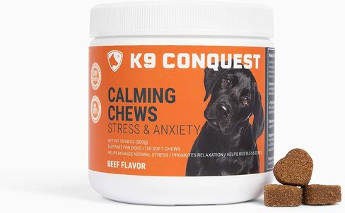 Calming Chews for Dogs - Anxiety Relief & Stress Reducer with Organic Hemp, Chamomile, Valerian Root, L-Tryptophan, Ginger Root & Melatonin - Anxiety and Stress Calming Treats for Dogs in Saudi Arabia