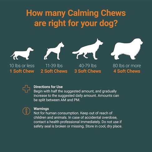 Calming Chews for Dogs - Anxiety Relief & Stress Reducer with Organic Hemp, Chamomile, Valerian Root, L-Tryptophan, Ginger Root & Melatonin - Anxiety and Stress Calming Treats for Dogs in Saudi Arabia