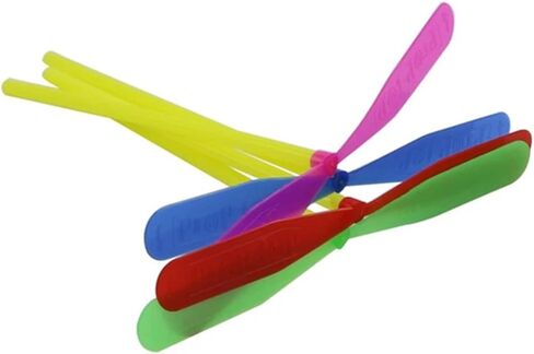 Dzrige 20 قطعة من البلاستيك الخيزران اليعسوب فرك اليد المروحة مضحك لعبة هليكوبتر اليد للعب في الهواء الطلق للأطفال هدية الطيران (لون عشوائي) in Kuwait