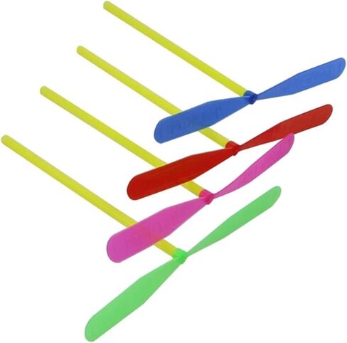 Dzrige 20 قطعة من البلاستيك الخيزران اليعسوب فرك اليد المروحة مضحك لعبة هليكوبتر اليد للعب في الهواء الطلق للأطفال هدية الطيران (لون عشوائي) in Kuwait