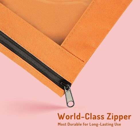 Forvencer Pencil Pouch for 3 Ring Binder, Binder Pencil Case with Smooth Zipper, Clear Window Pencil Case for Binder, Big Capacity 3 Ring Binder Pencil Bag with 3 Reinforced Grommets, Pink in Kuwait