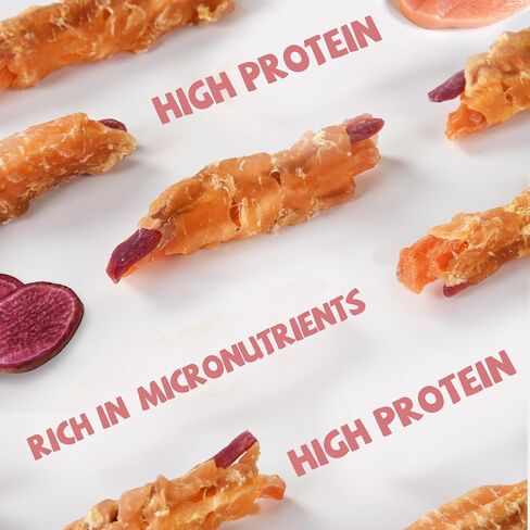 بطة مزدوجة أرجوانية من البطاطا الحلوة يعامل الكلب، صحية منخفضة الدهون للكلاب متشنج عالية البروتين تدريب الكلاب يعامل وجبات خفيفة للكلاب مطاطية للكلاب الصغيرة والمتوسطة والكبيرة 12-15 التهم in Kuwait