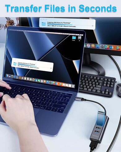 TWOPAN USB-C Hub with 4K HDMI, 4 USB 3.0 Ports, 5Gbps Data Transfer – Ultra-Compact Aluminum Adapter for MacBook, iPad Pro, XPS, Surface, ThinkPad & USB-C Laptops in Saudi Arabia