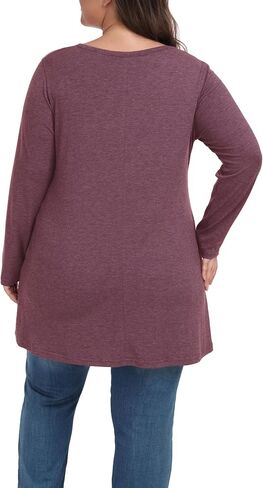 Shiaili Classic Plus Size Tunic Tops with Pockets Heather Long Shirt for Women in Saudi Arabia