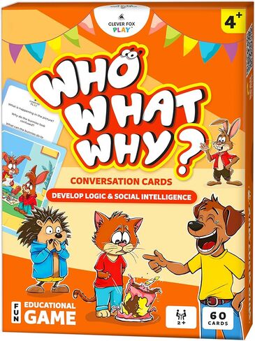 Who What Why Conversation Cards for Kids – Learning Activity for Social Skills, Emotional Intelligence & Critical Thinking – Educational Game to Foster Communication & Empathy, Ages 4+ in Kuwait