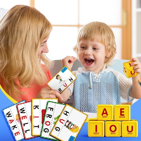 Learning Educational Toys for 3 4 5 6 7 8 Year Old Boys Girls, Matching Letter Game for Kids Toys Ages 3-8, Montessori Toys for Kids Christmas Birthday Gifts Halloween Easter (Blue) in Kuwait