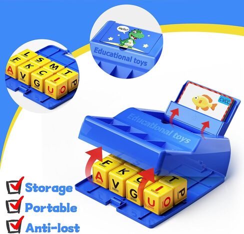 Learning Educational Toys for 3 4 5 6 7 8 Year Old Boys Girls, Matching Letter Game for Kids Toys Ages 3-8, Montessori Toys for Kids Christmas Birthday Gifts Halloween Easter (Blue) in Kuwait