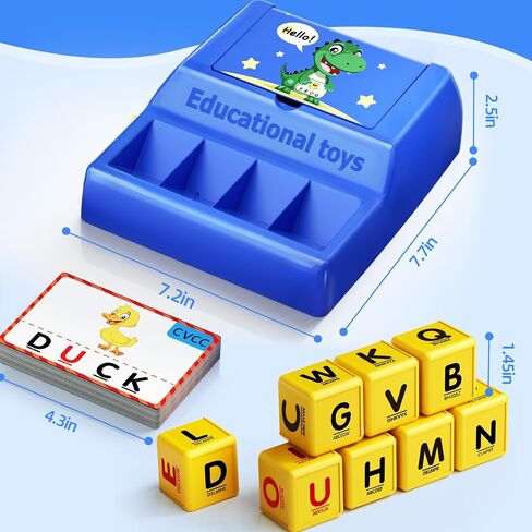 Learning Educational Toys for 3 4 5 6 7 8 Year Old Boys Girls, Matching Letter Game for Kids Toys Ages 3-8, Montessori Toys for Kids Christmas Birthday Gifts Halloween Easter (Blue) in Kuwait