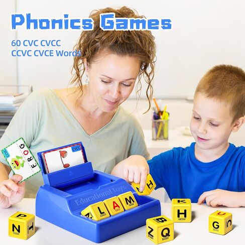 Learning Educational Toys for 3 4 5 6 7 8 Year Old Boys Girls, Matching Letter Game for Kids Toys Ages 3-8, Montessori Toys for Kids Christmas Birthday Gifts Halloween Easter (Blue) in Kuwait