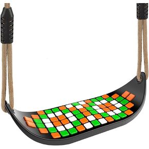 مقعد أرجوحة بلاستيكي من SELEWARE، مقعد أرجوحة شجرة معلق غير قابل للانزلاق مع حبل قابل للتعديل، مجموعة أرجوحة متينة ومريحة للأطفال في الفناء الخلفي الداخلي والخارجي، أسود in Kuwait