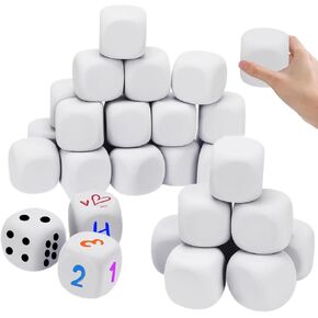 10 قطعة كبيرة من إيفا رغوة النرد الأبيض فارغة النرد 1.96 بوصة DIY بها بنفسك الكتابة على الجدران رغوة النردات للرسم الفن مشروع لوازم الحفلات in Kuwait