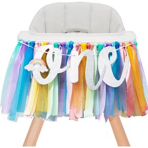 Wild Safari Jungle Highchair Banner for 1st Birthday Decorations - Dark Green Burlap Banner with Adjustable Twine, Cake Smash Photo Props, Woodland Theme Party Decor for Boys & Girls