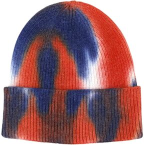 ZGMYC Unisex Tie Dye Cuffed Winter Beanie Hat Colorful Warm Soft Knit Skull Cap for Men Women