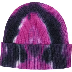 ZGMYC Unisex Tie Dye Cuffed Winter Beanie Hat Colorful Warm Soft Knit Skull Cap for Men Women